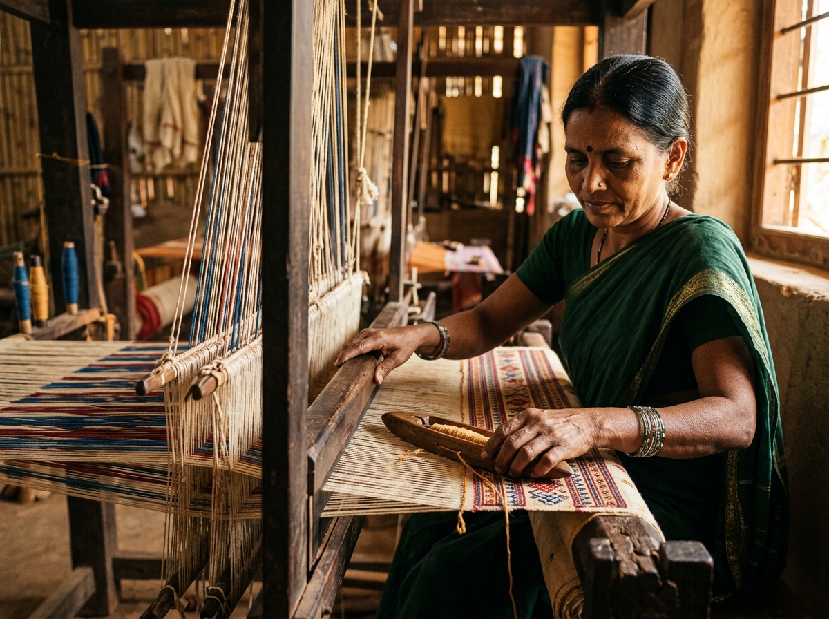Traditional Indian handloom craft - Shri Lal Ji Handlooms