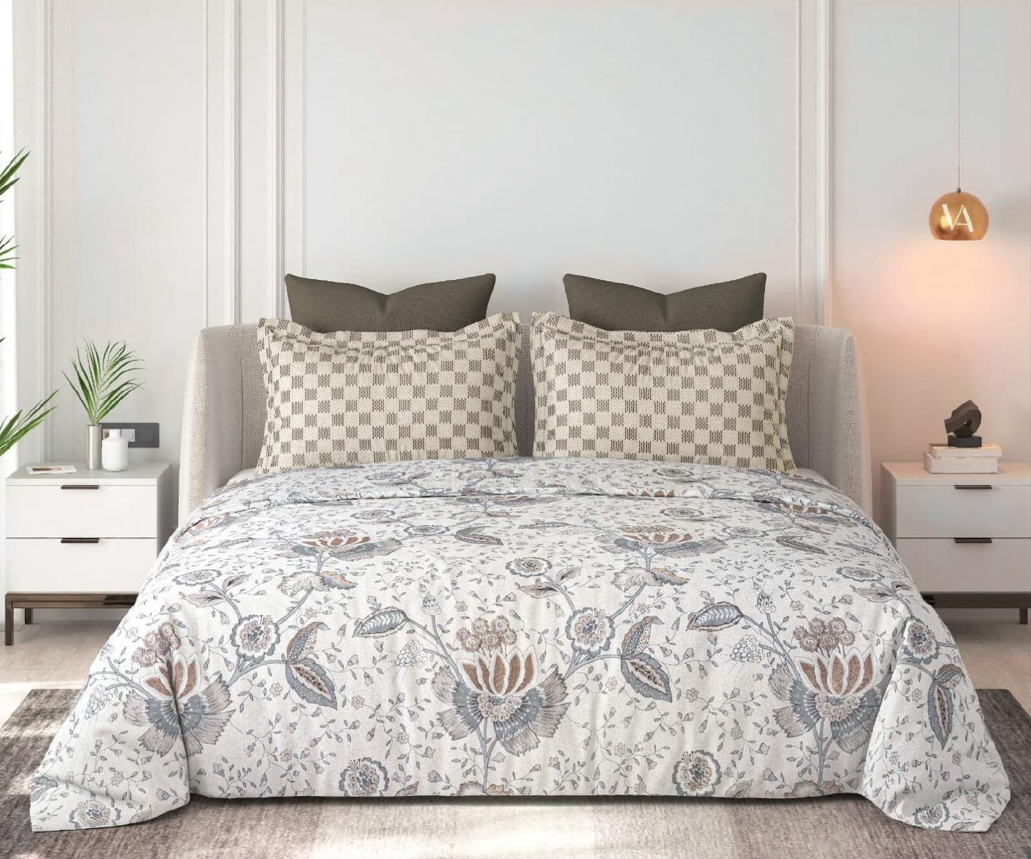 BLUEMOON Botanical Cotton Bedsheet - Shri Lal Ji Handlooms