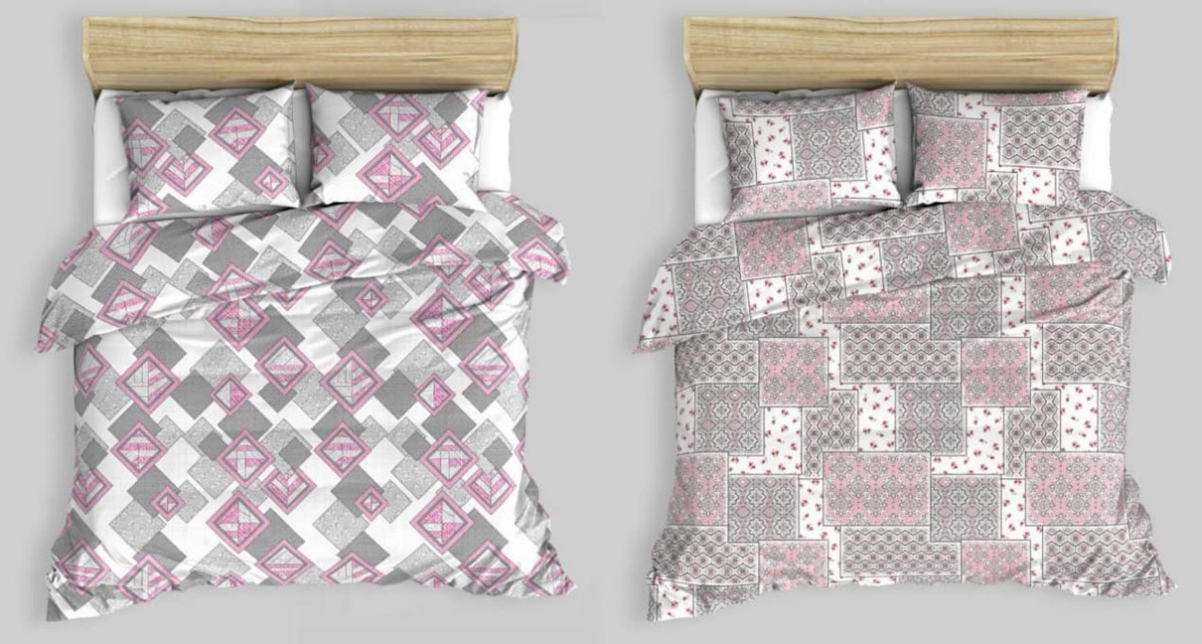 TWO-IN-ONE Reversible Geometric Bedsheet
